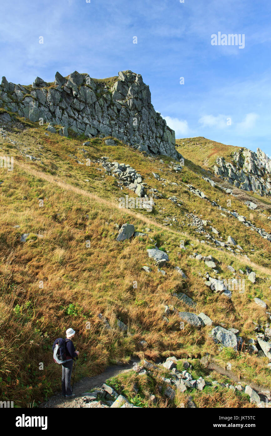 Frankreich, Puy-de-Dôme (63), Le Mont-Dore, le Sancy, un des Chemin d'Accès au Sommet du Sancy par le Val de Courre, Ici vers le Col de Courre / / Frankreich, Stockfoto