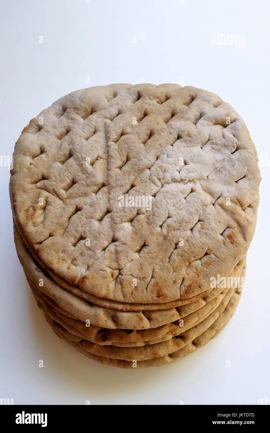 Frische Vollkorn-Fladenbrot Stockfoto