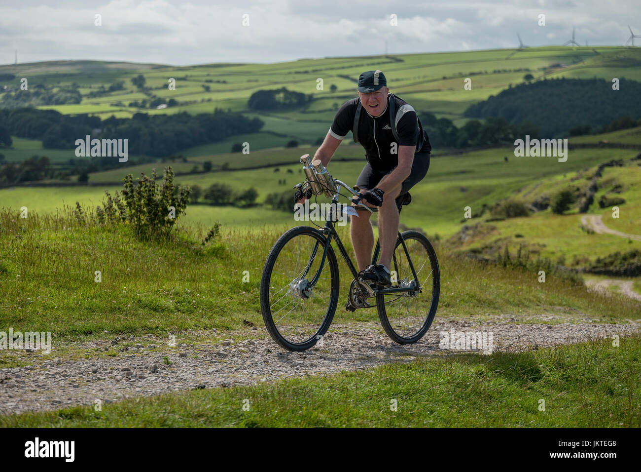 Vintage Radsport-Event in Cumbria, Sitz in Ulverston. Stockfoto