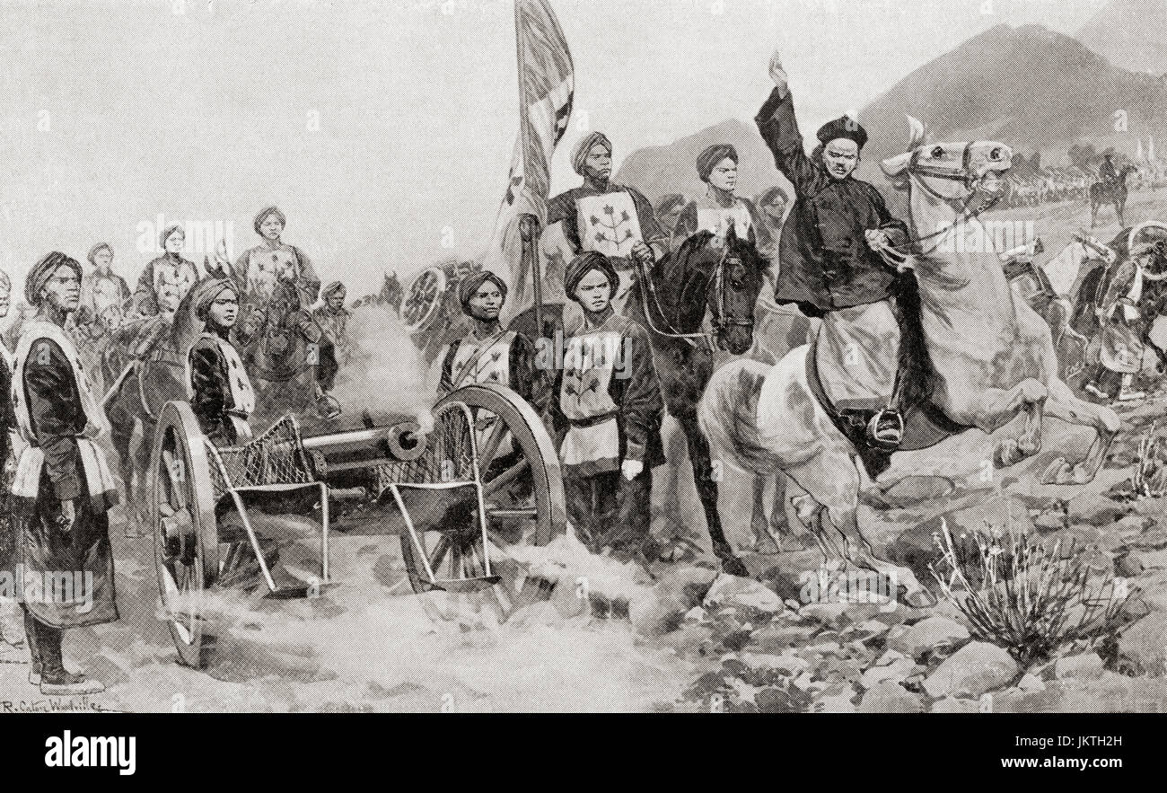 Die ersten Sino-japanischen Krieg kämpfte 1. August 1894 – 17. April 1895, zwischen dem Qing reich und dem Kaiserreich Japan.  Hutchinson Geschichte der Nationen veröffentlichte 1915. Stockfoto