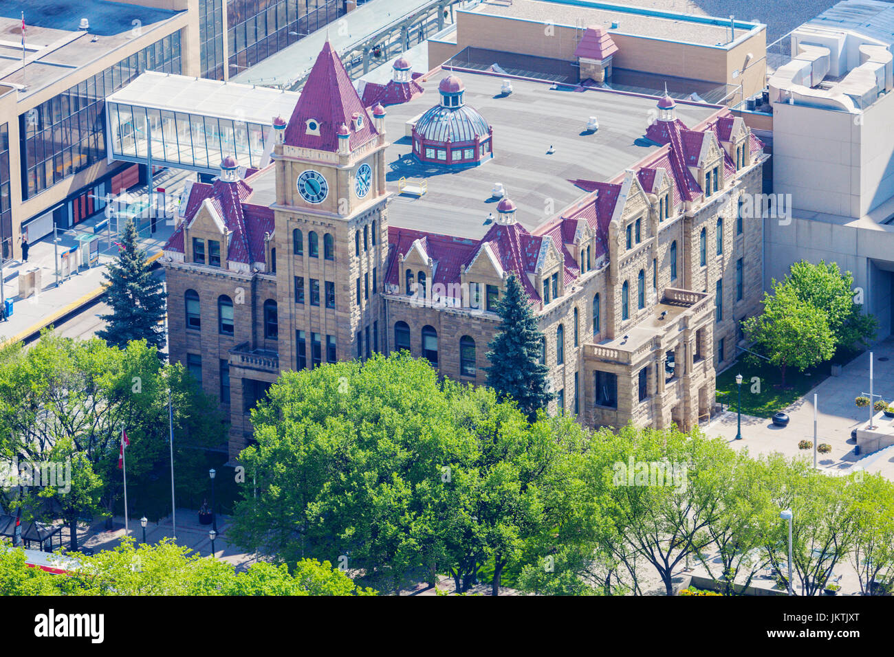 Rathaus von Calgary - Luftaufnahme. Calgary, Alberta, Kanada. Stockfoto
