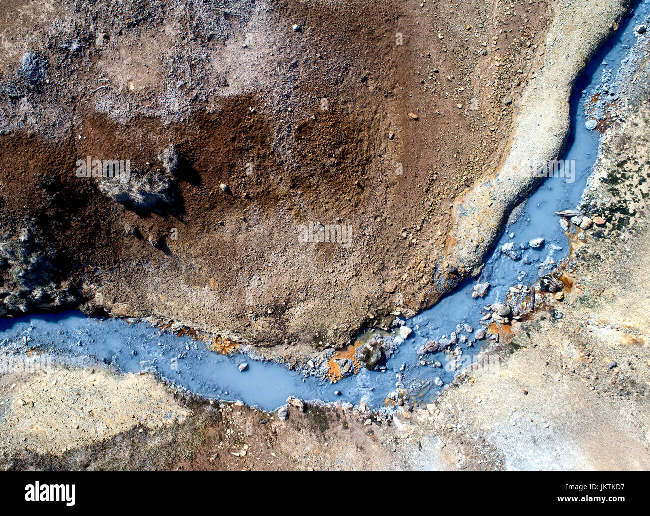 Luftaufnahme der heißen geothermischen Landschaft Stockfoto