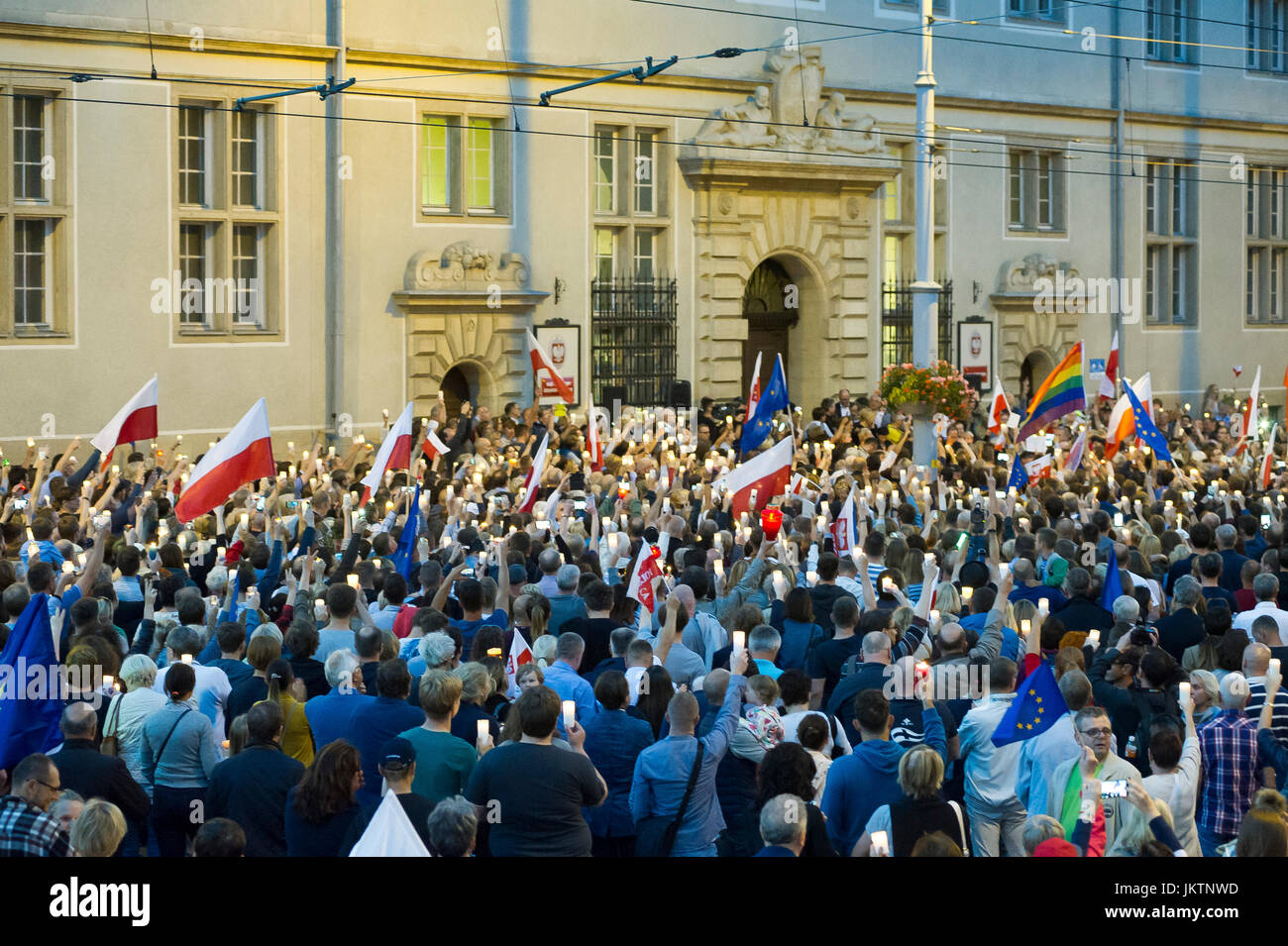 Demonstranten gegen die neue Justizreformen in Danzig, Polen. 20. Juli 2017 © Wojciech Strozyk / Alamy Stock Foto Stockfoto