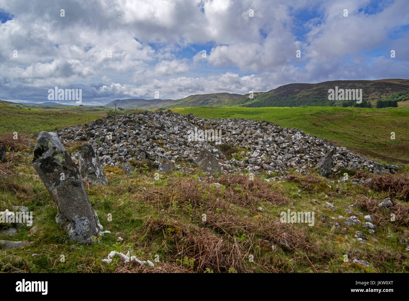 Coille Na Borgie, neolithische Kammern Cairns in leitet Glen in der Nähe von Bettyhill, Caithness, Schottisches Hochland, Schottland Stockfoto