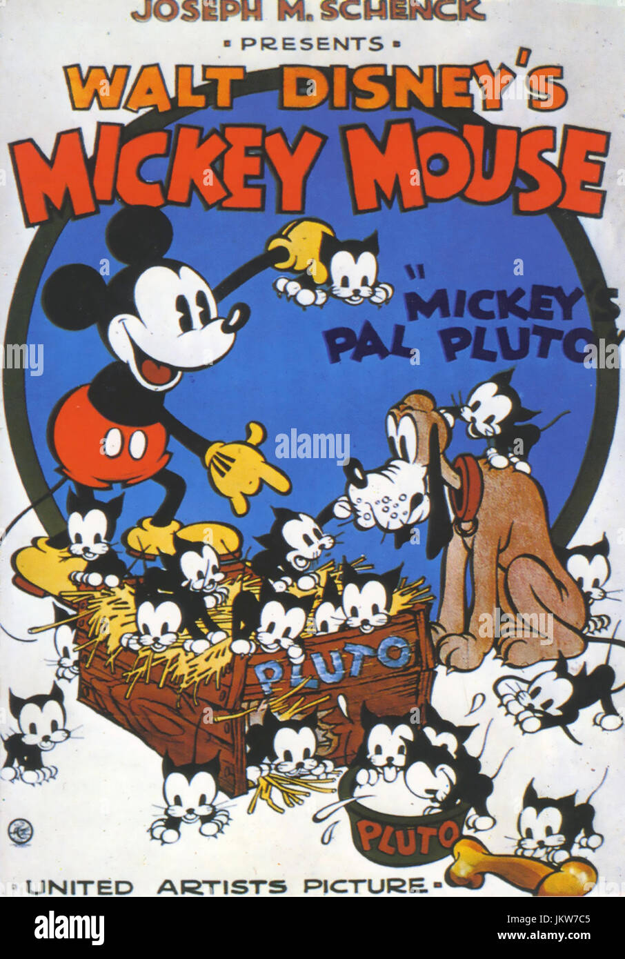 MICKEYS PAL PLUTO 1933 Walt Disney-Zeichentrickfilm Stockfoto