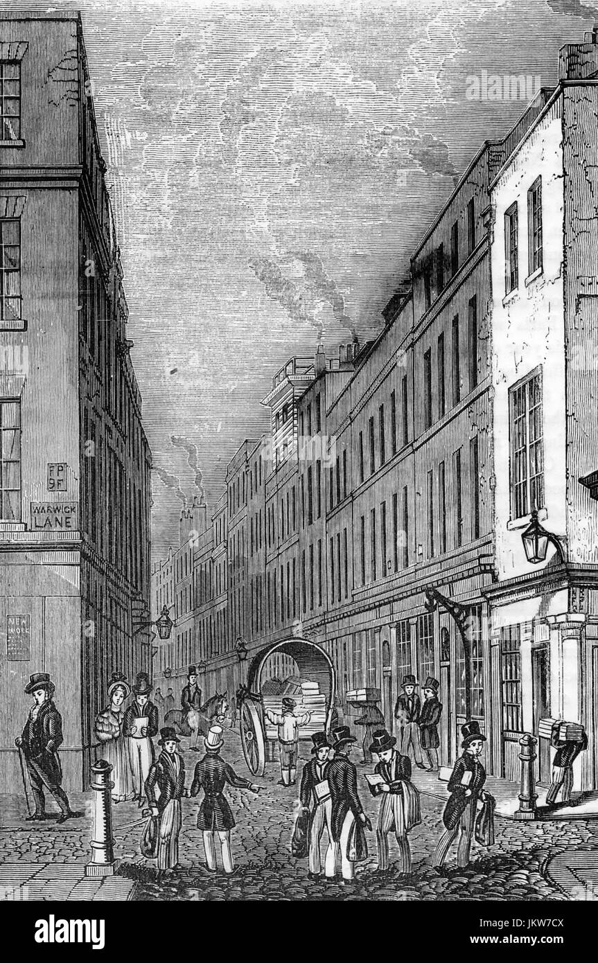 PATERNOSTER ROW, City of London, um 1850 Stockfoto