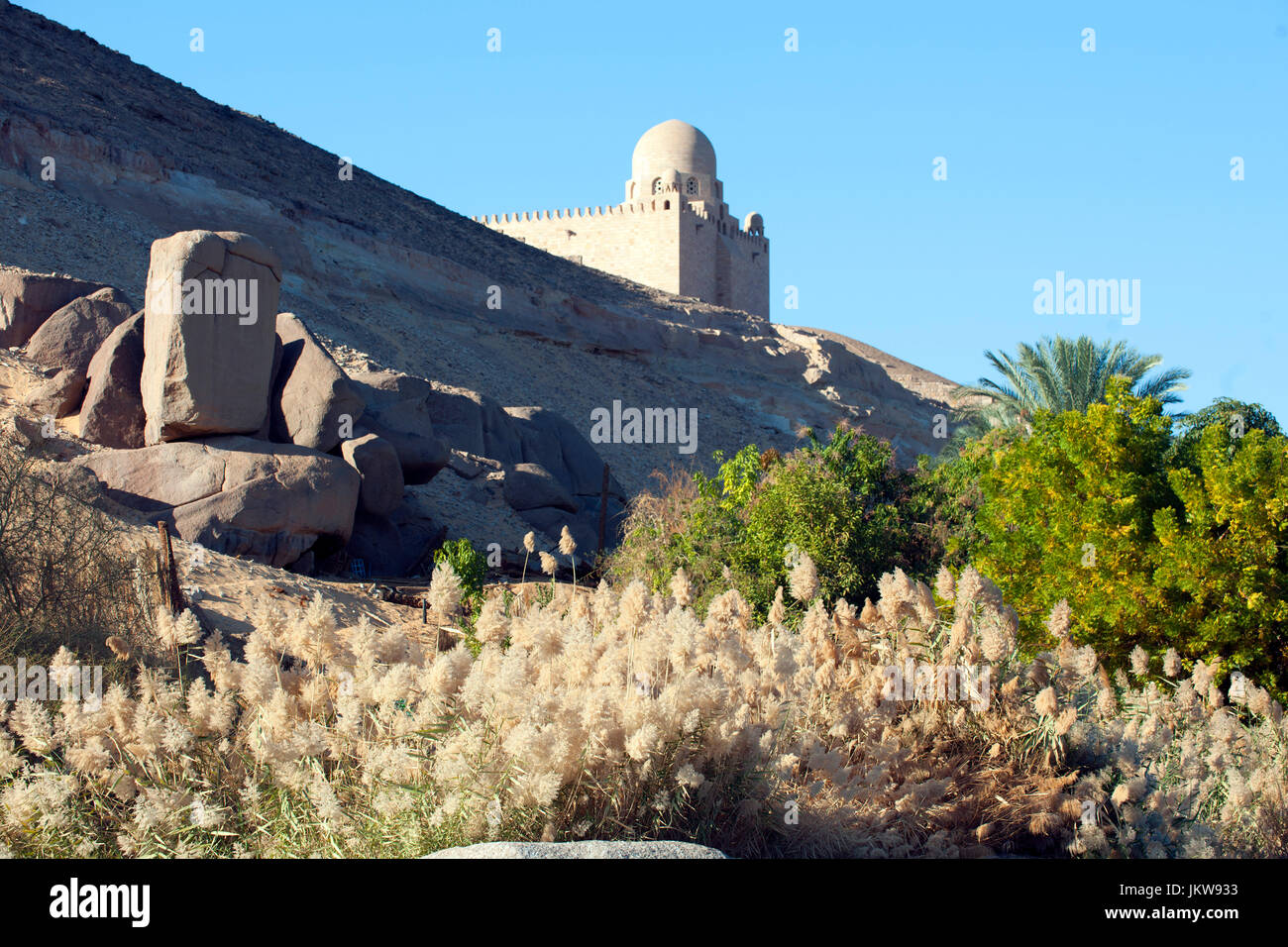 Aegypten, Assuan, Mausoleum des Aga Khan am Westufer des Nils