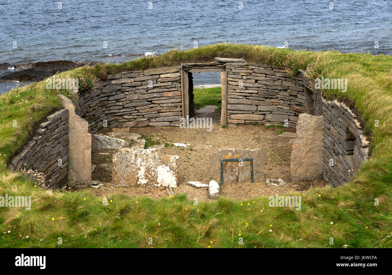 Knap Hower, Papa Westray, Orkney, Schottland - eines der ältesten Häuser in Nordeuropa Stockfoto