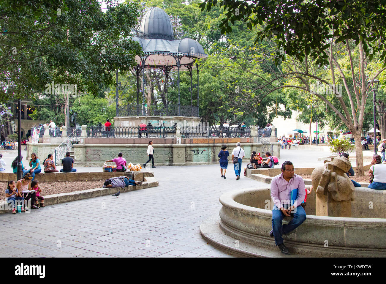 Park Alameda De Leon und Zocalo, Oaxaca, Mexiko Stockfoto