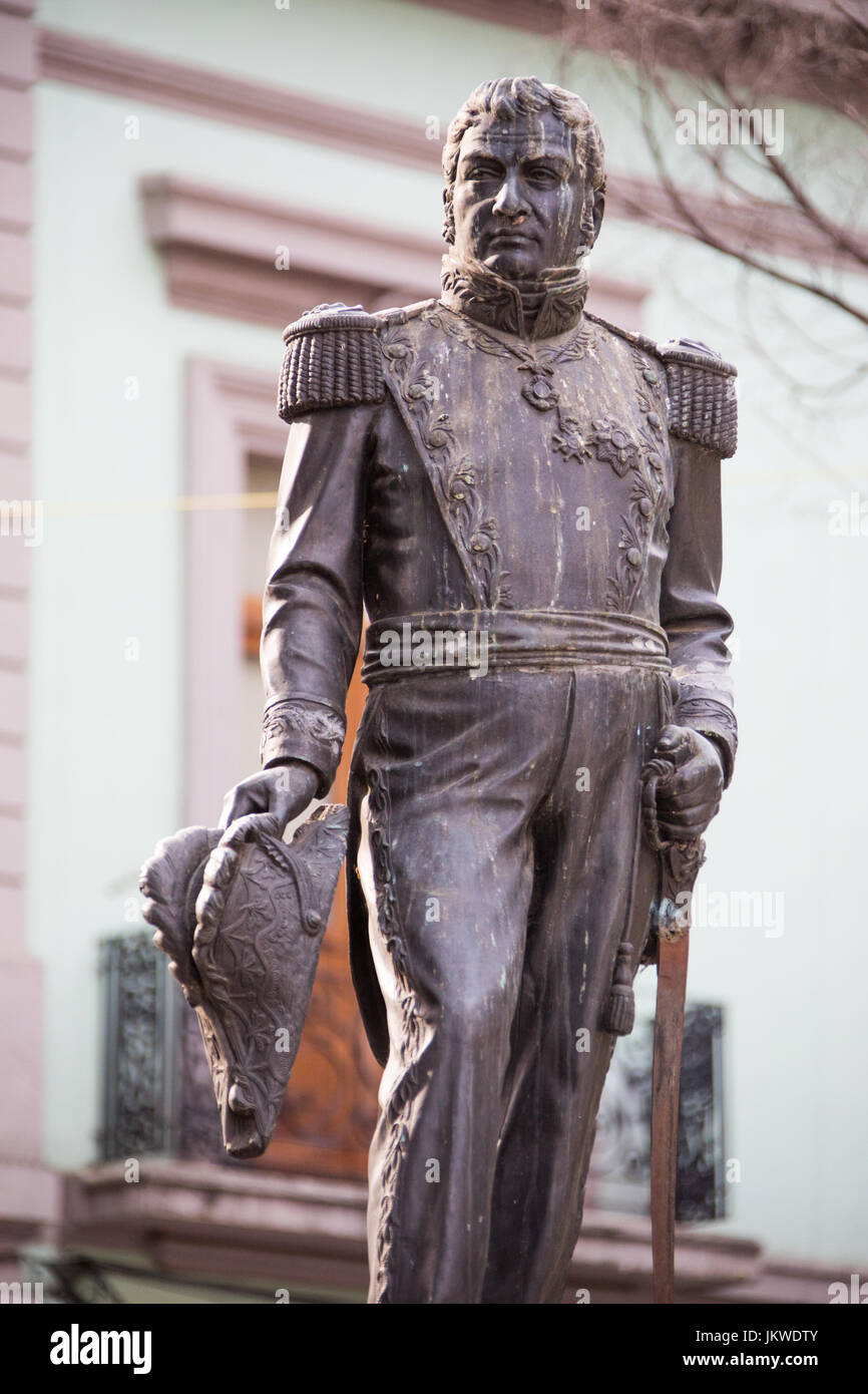 Statue von General Antonio De Leon, Park Alameda De Leon und Zocalo, Oaxaca, Mexiko Stockfoto