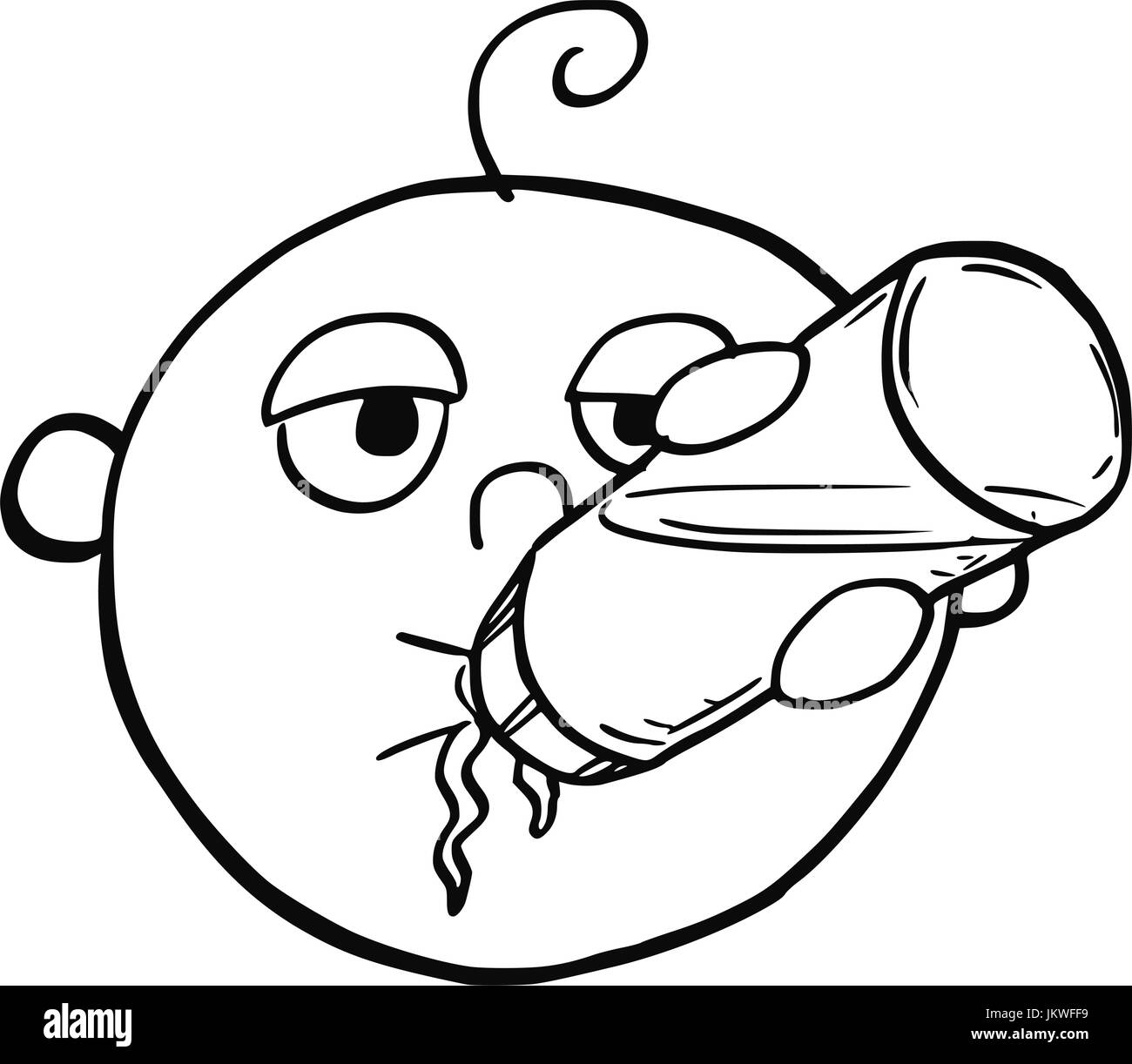 Handzeichnung Cartoon-Vektor-Illustration von Baby Konsummilch aus Fütterung oder stillen oder Flasche saugen. Stock Vektor