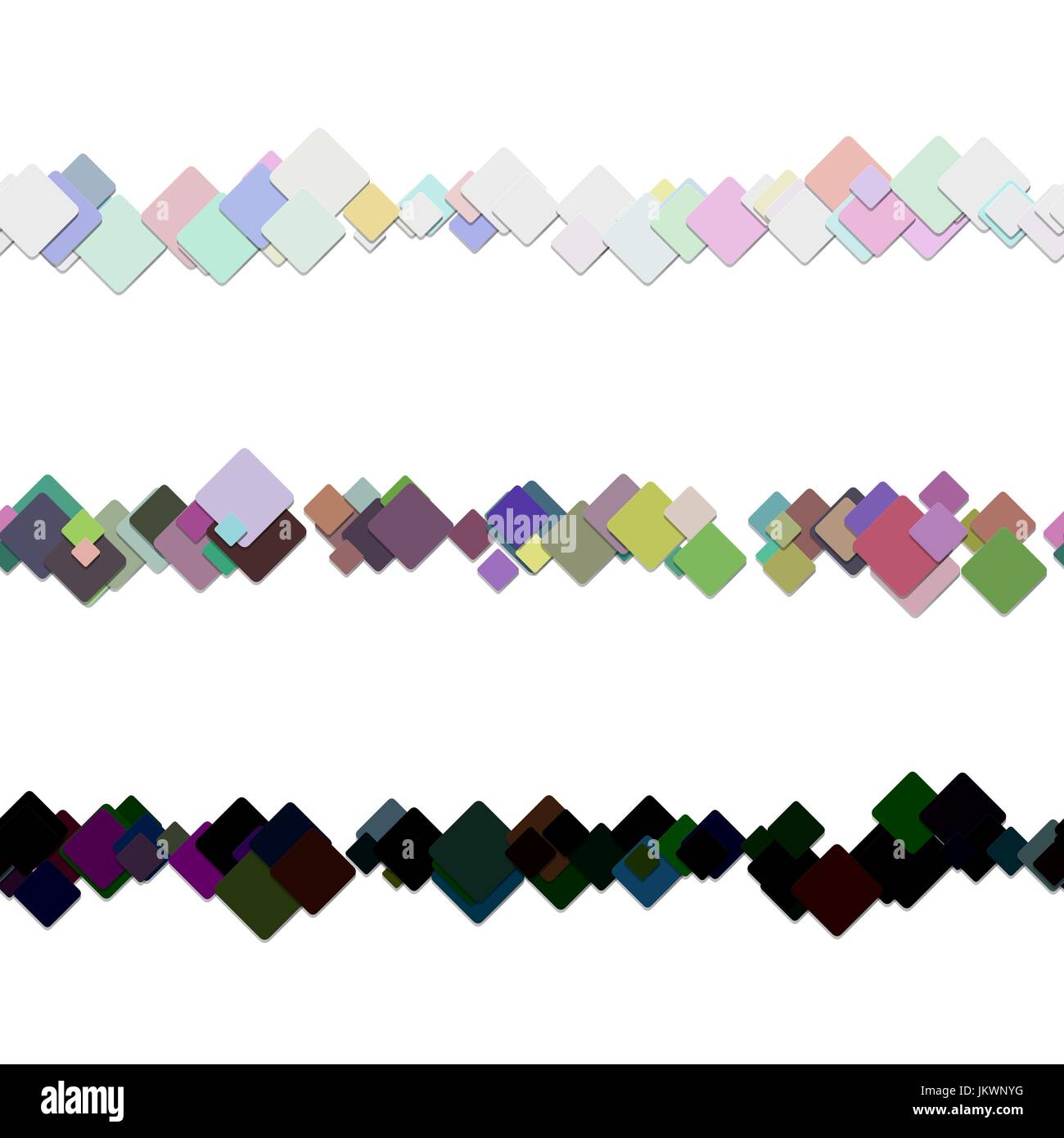 Wiederholbare quadratisches Muster Absatz Trennwand Linie Designset - Vektor-Design-Elemente aus farbigen abgerundeten Quadraten Stock Vektor