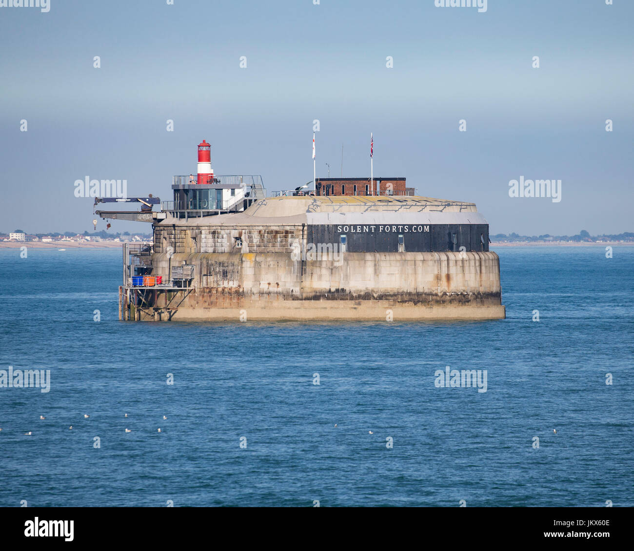 Spitbank Fort, in der Mitte Spithead Stockfoto