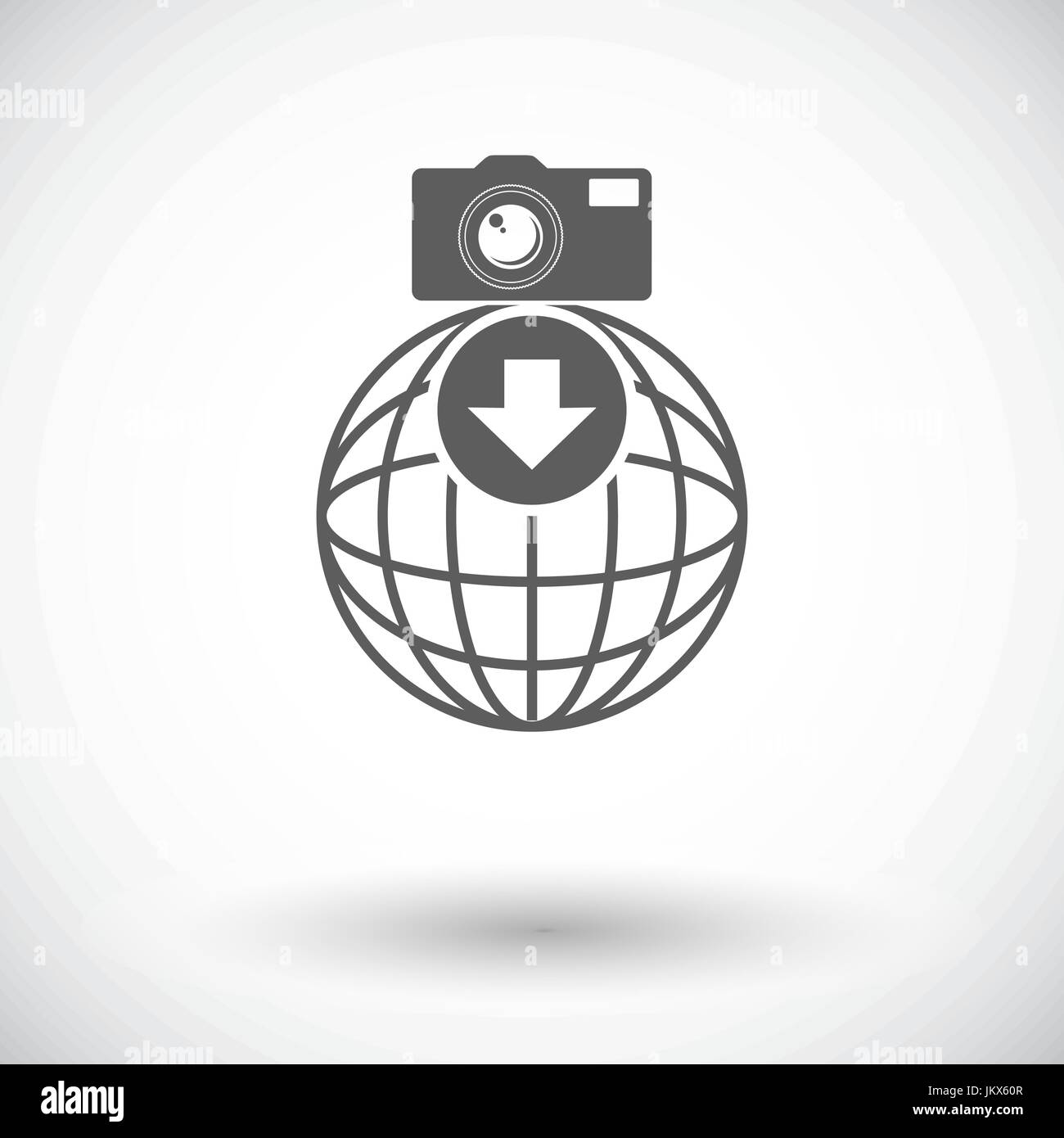 Foto-Download. Einzelne flache Symbol auf weißem Hintergrund. Vektor-Illustration. Stock Vektor