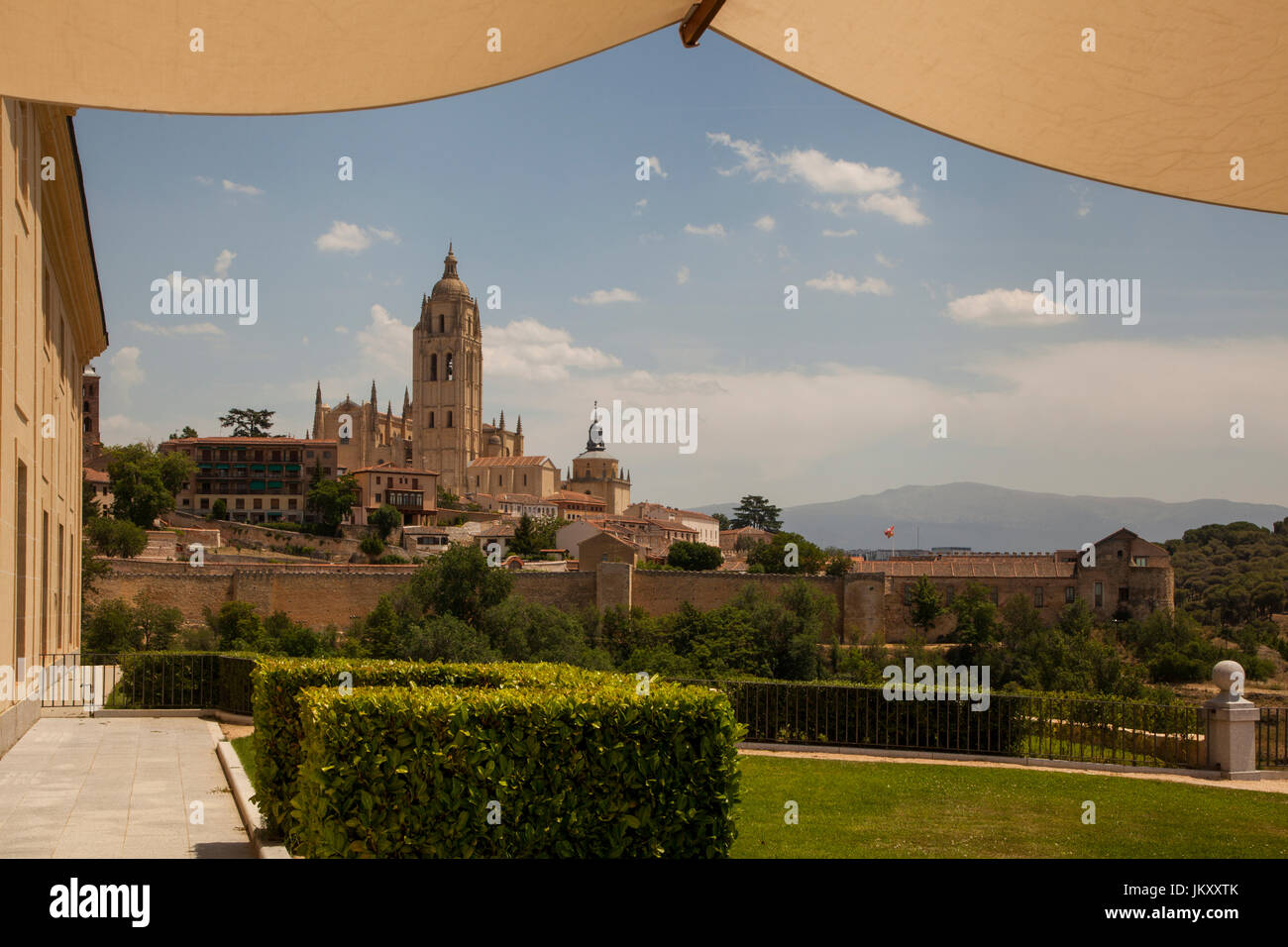 Blick auf den Dom von der UNESCO in die World Heritage Site von Segovia in Castilla y Leon Region Central Spanien Stockfoto