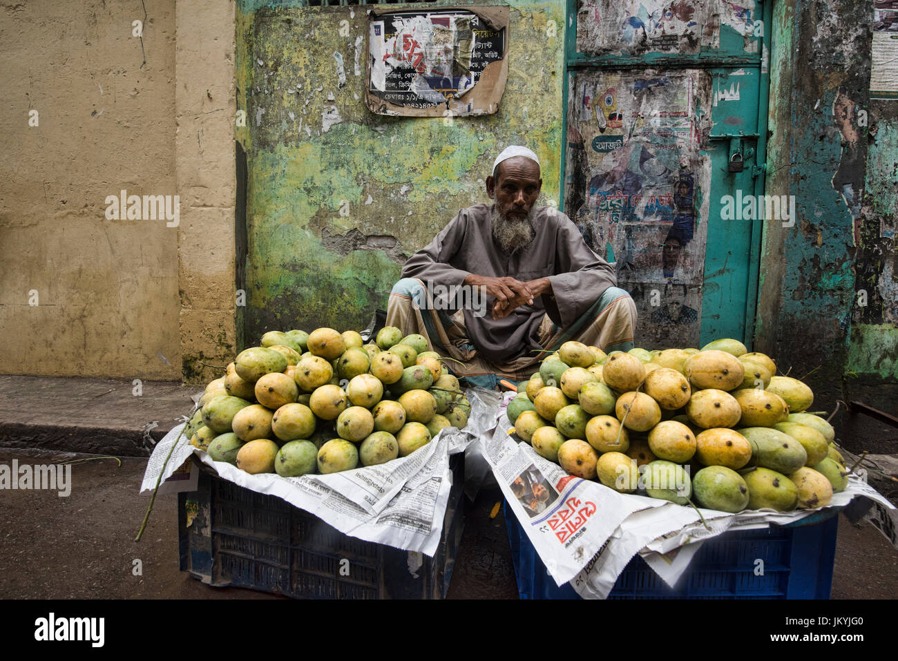 Mango-Verkäufer, Dhaka, Bangladesch Stockfoto