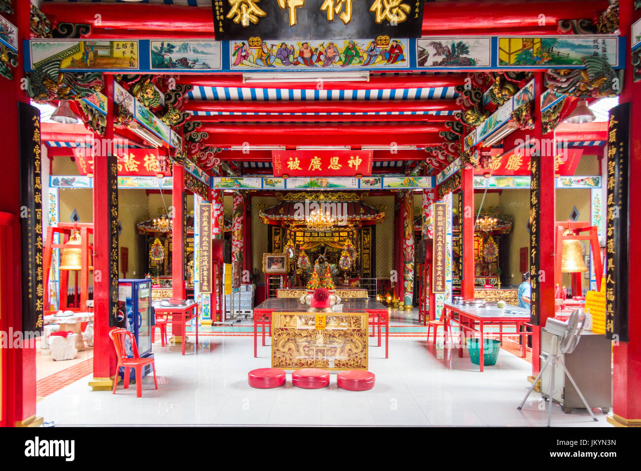 Innere des chinesischen Tempel Chinatown, Bangkok, Thailand Stockfoto