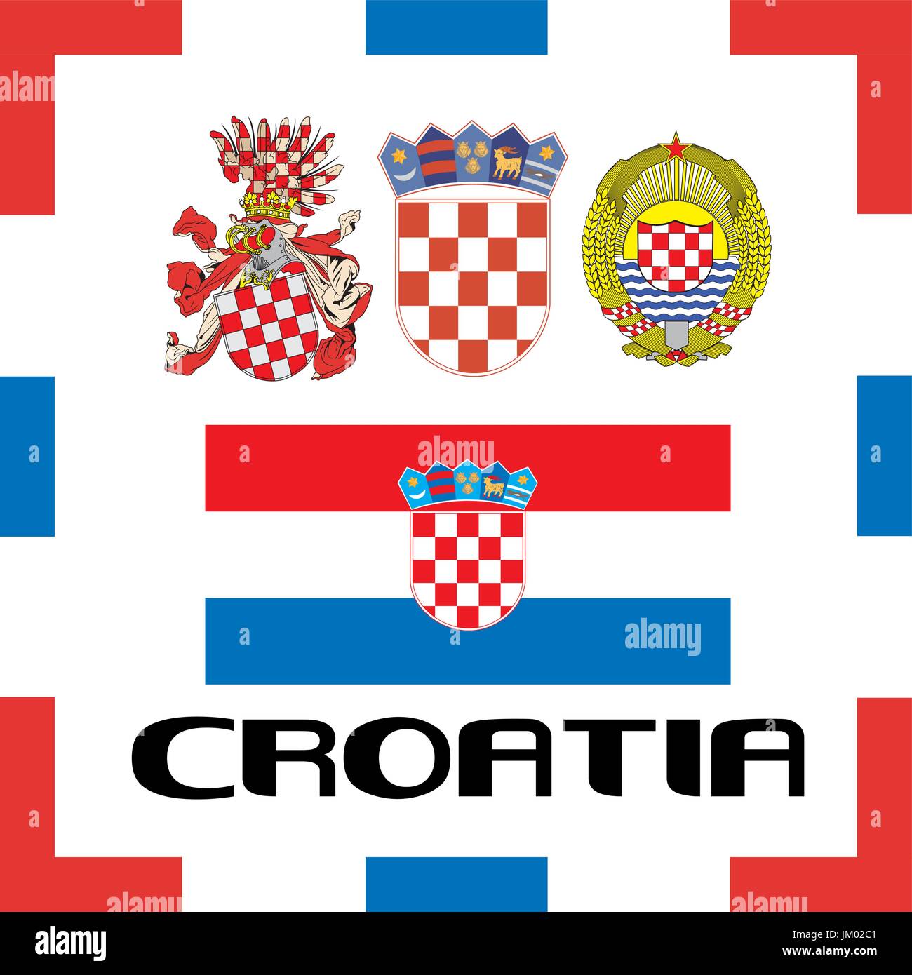 Offizielle Flaggen Kroatiens Stock Vektor