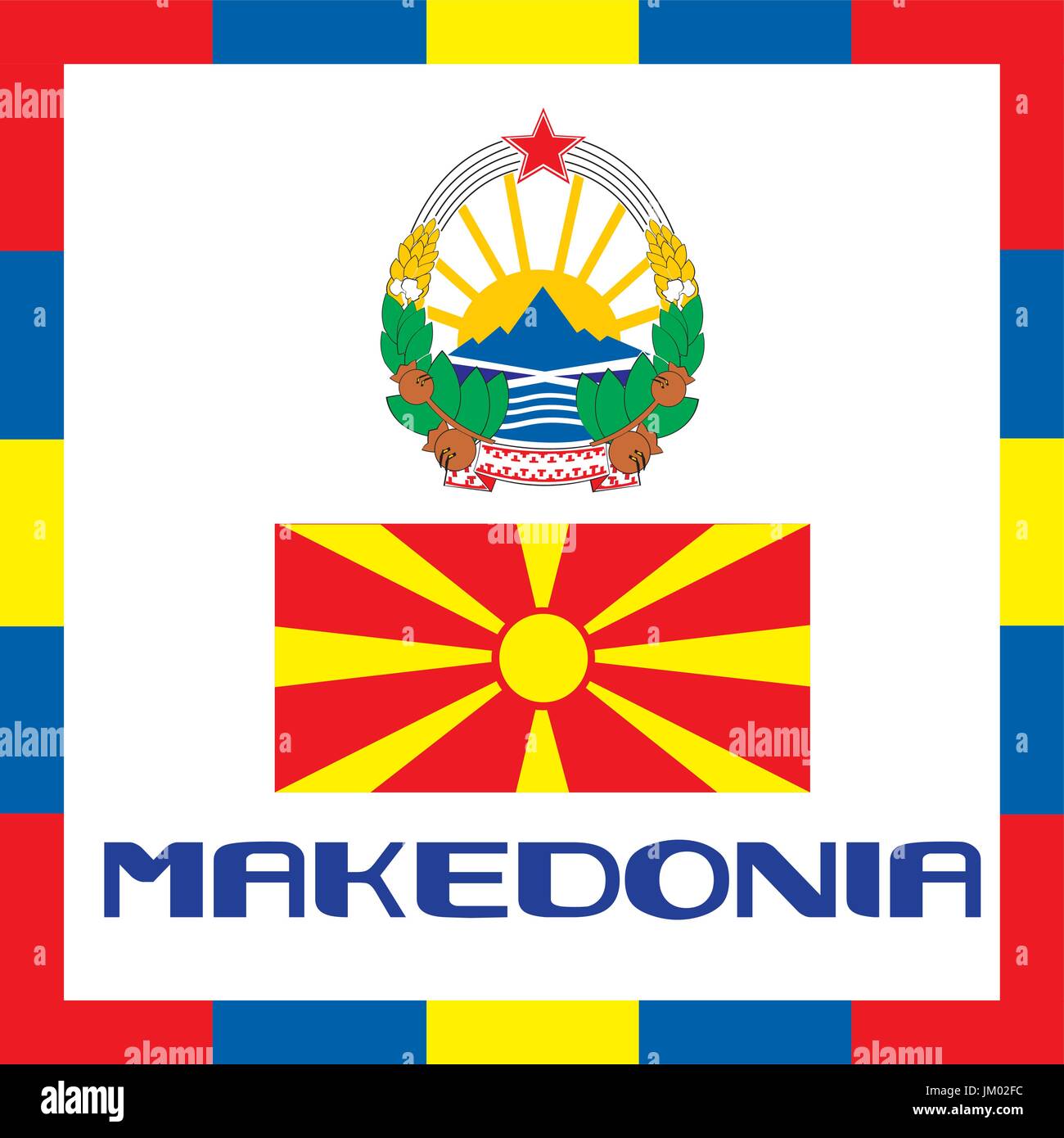 Offizielle Flaggen von Makedonia Stock Vektor