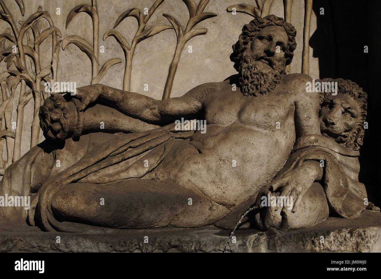 Die vier Brunnen (Quattro Fontane) 1588-1593. Der Fluss Aniene von Pietro da Cortona (1596 – 1669). Rom, Italien. Stockfoto