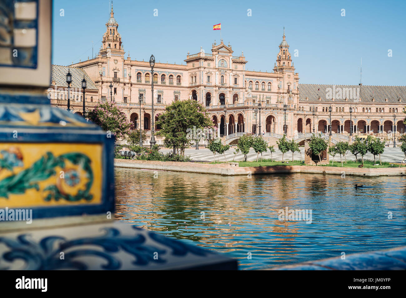 Die wunderbare Plaza de Espana in Sevilla, Andalusien, Spanien Stockfoto