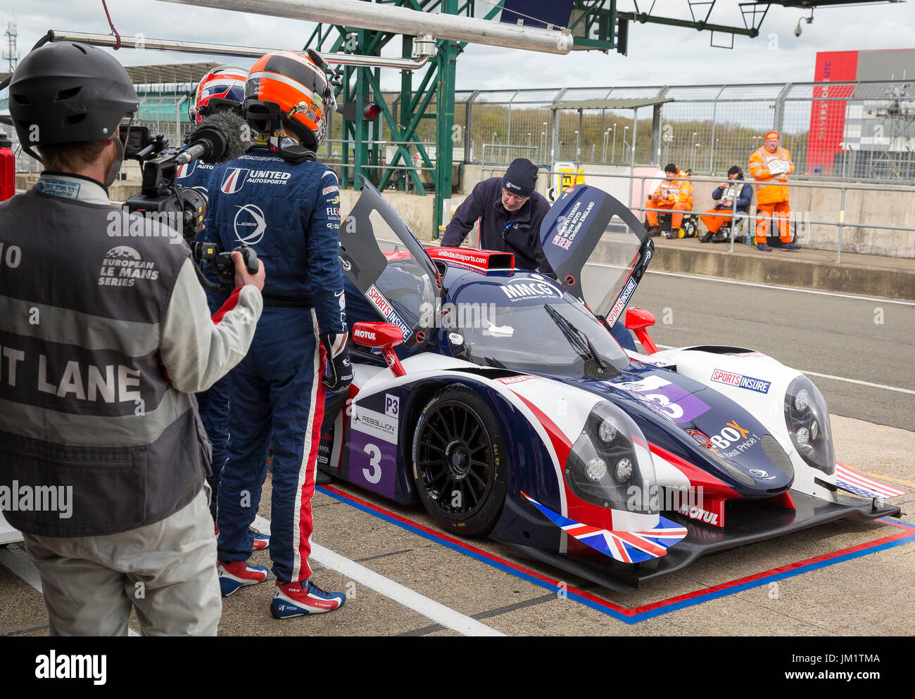 Fahrerwechsel 14 auf Silverstone Circuit, England Stockfoto