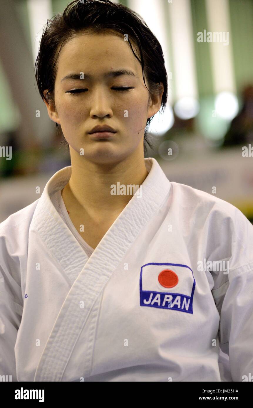 Wroclaw, Polen. 25. Juli 2017. Welt Spiele 2017 Karate-Wettbewerb, Frauen Kata Finale Goldmedaille kämpfen in Wroclaw, Polen. Im Bild: Kiyou Shimizu aus Japan. Bildnachweis: Bartolomeus Magierowski/Alamy Live-Nachrichten. Stockfoto