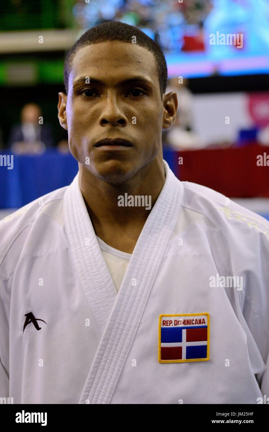 Wroclaw, Polen. 25. Juli 2017. Welt Spiele 2017 Karate Wettbewerb in Wroclaw, Polen. Im Bild: Deivis Ferreras aus Dominikanische Republik. Bildnachweis: Bartolomeus Magierowski/Alamy Live-Nachrichten. Stockfoto