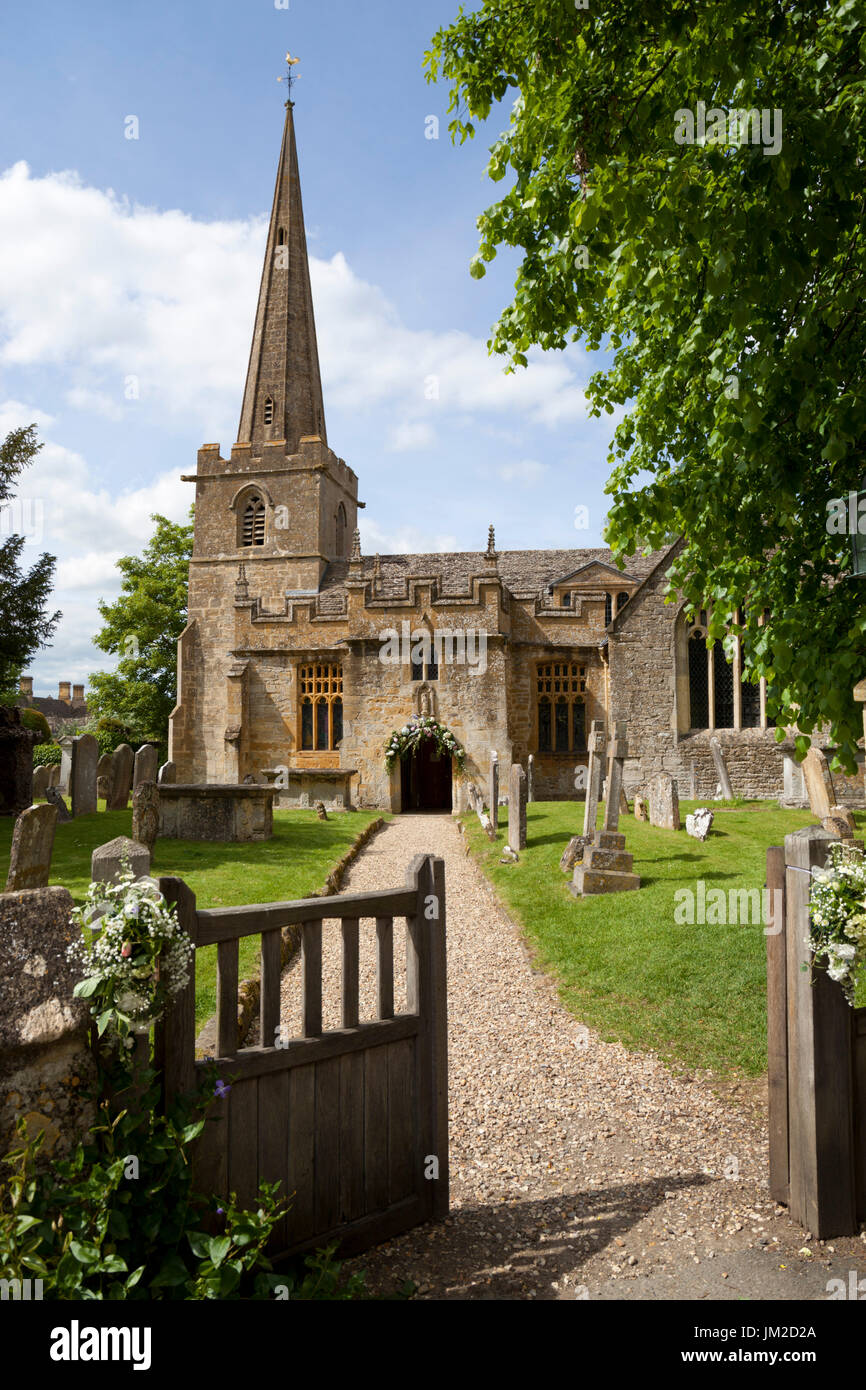 Stanton Kirche, Stanton, Cotswolds, Gloucestershire, England, Vereinigtes Königreich, Europa Stockfoto