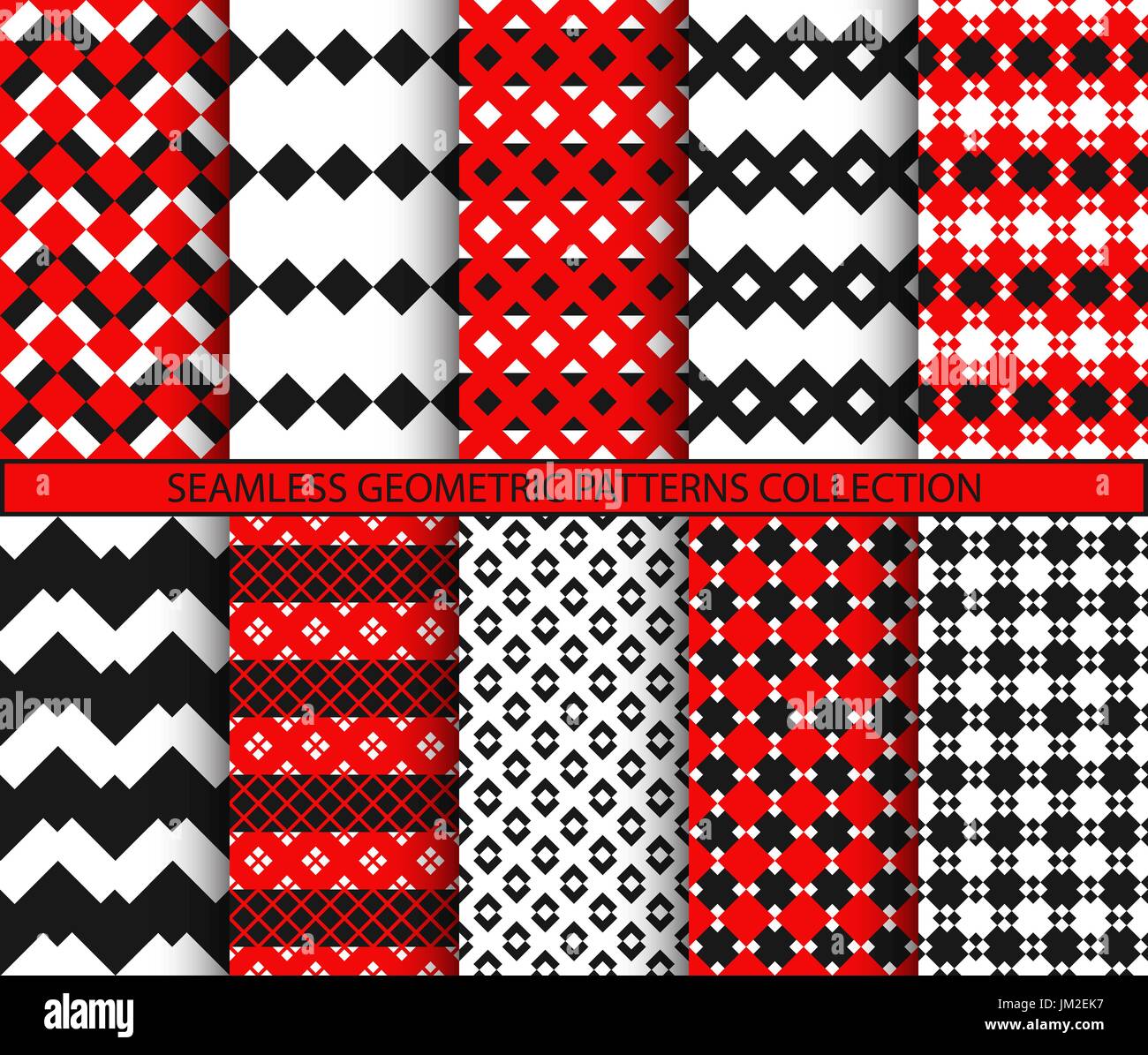 Nahtlose geometrische Muster-Kollektion Stock Vektor