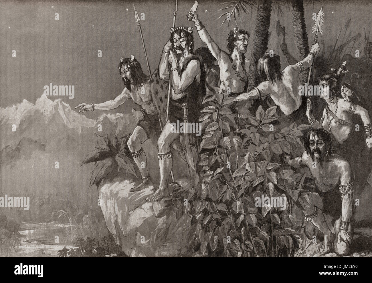 Arier in Indien, 3500 BC.  Hutchinson Geschichte der Nationen veröffentlichte 1915. Stockfoto