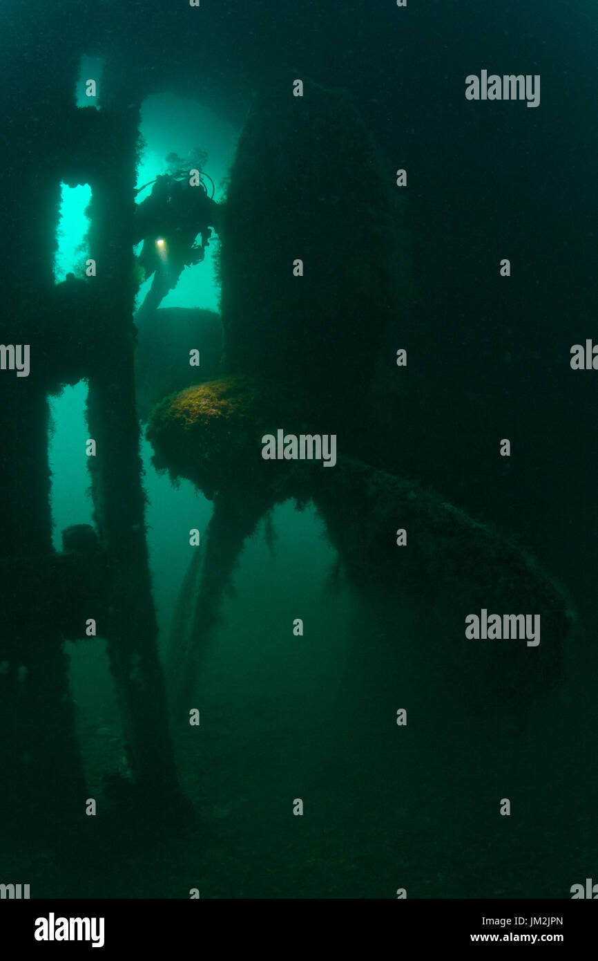 Tiefes Wasser tauchen, die letzte Grenze Stockfoto