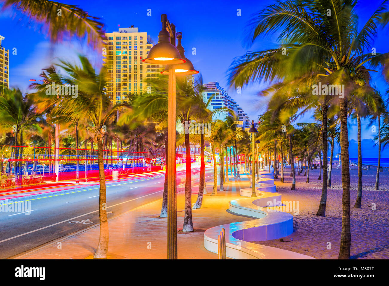 Ft. Lauderdale, Florida, USA am Strand Strip. Stockfoto