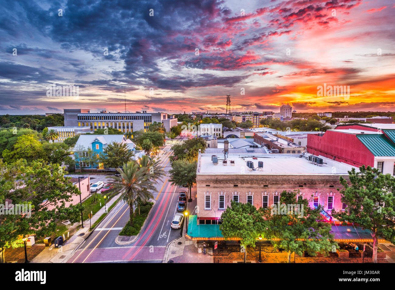 Gainesville, Florida, USA Innenstadt Stadtbild. Stockfoto