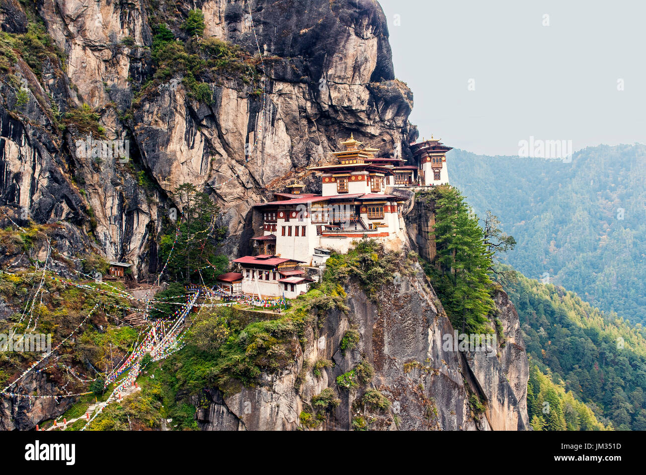 Paro Taktsang: Der Tiger Nest Kloster - Bhutan Stockfoto