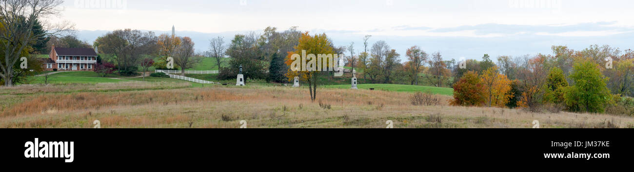 Antietam National Battlefield. Überwältigende Zahl von Bundestruppen dieser Szene aus gefüllt, von links nach rechts, Richtung Horizont Whe triumphierend Stockfoto