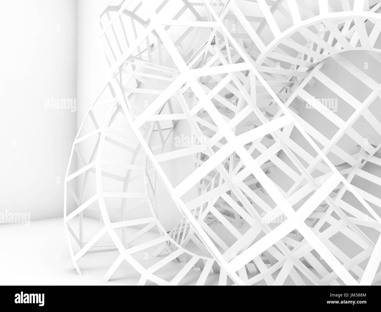 Abstrakte digitale Hintergrund, Draht geknotete Struktur. 3D illustration Stockfoto