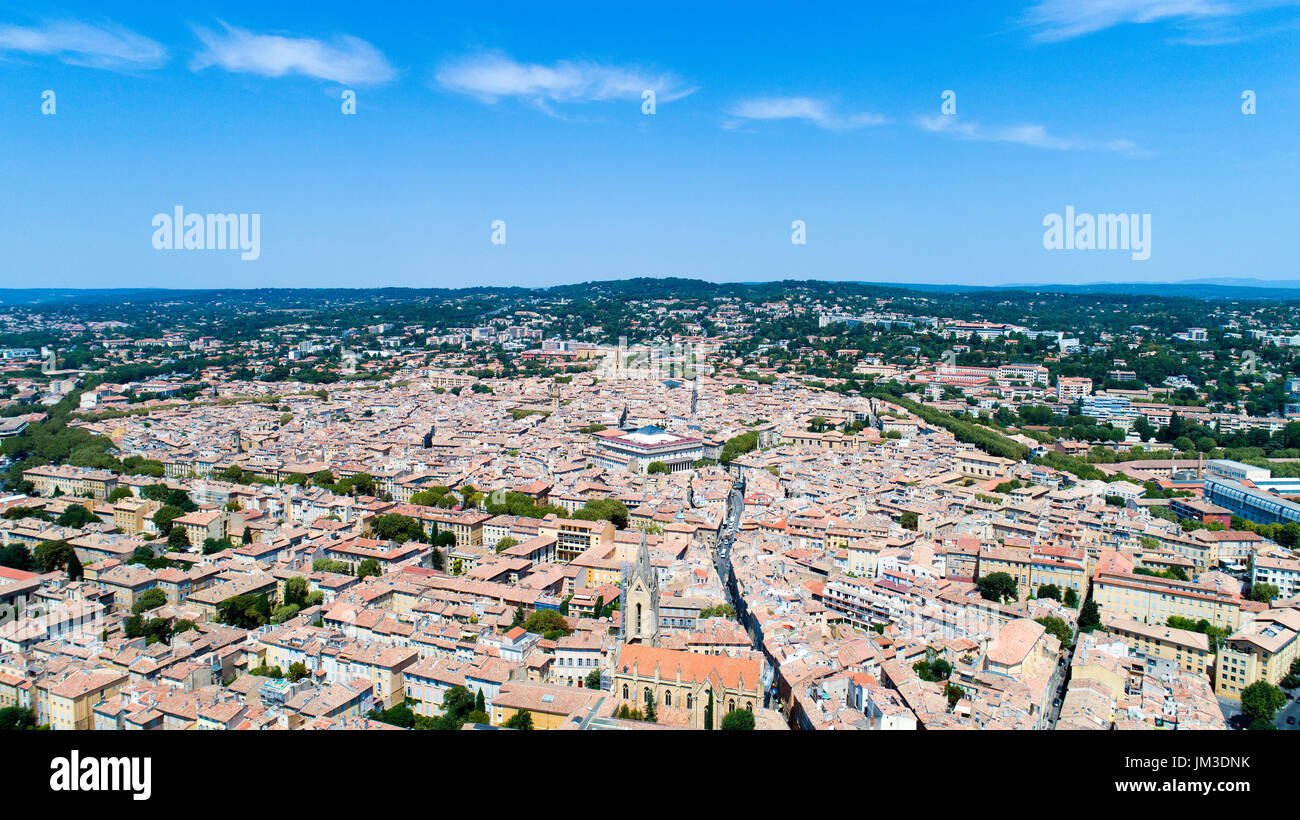 Luftaufnahme der Stadt Aix-en-Provence, Bouches du Rhône, Frankreich Stockfoto