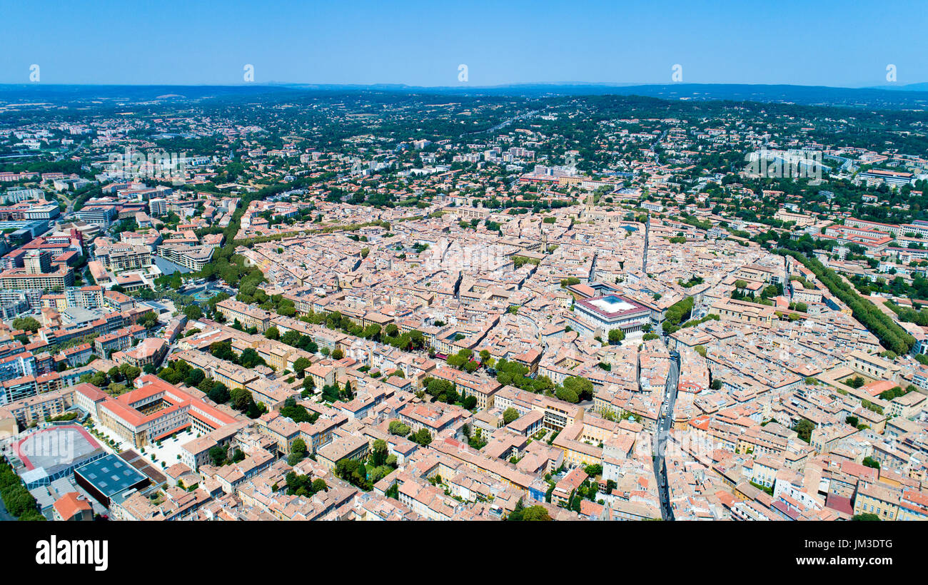 Luftaufnahme der Stadt Aix-en-Provence, Bouches du Rhône, Frankreich Stockfoto