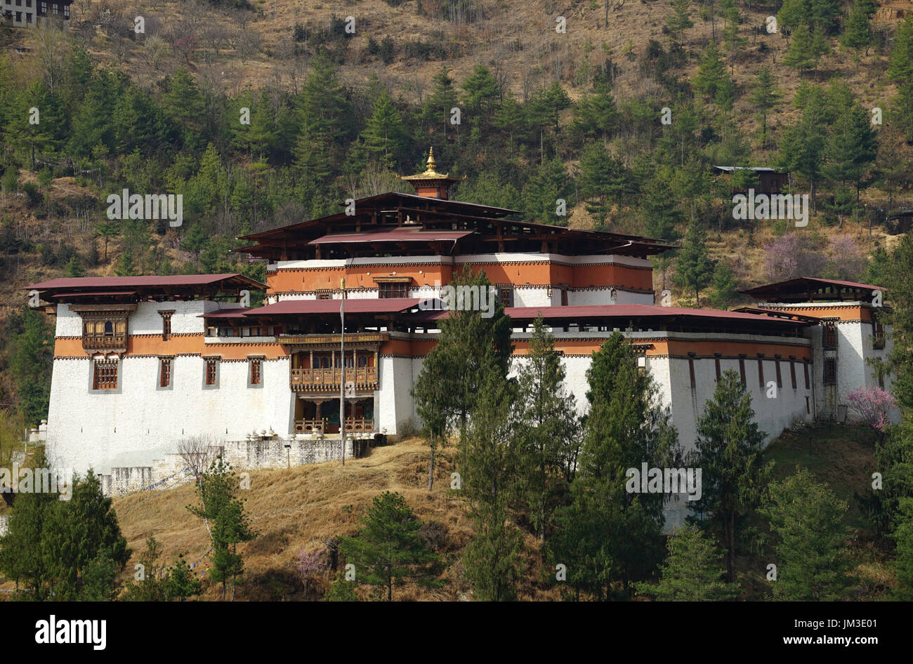 Chagri oder Cheri Monastery, erbaut 1620, Tal in Thimphu, Bhutan Stockfoto