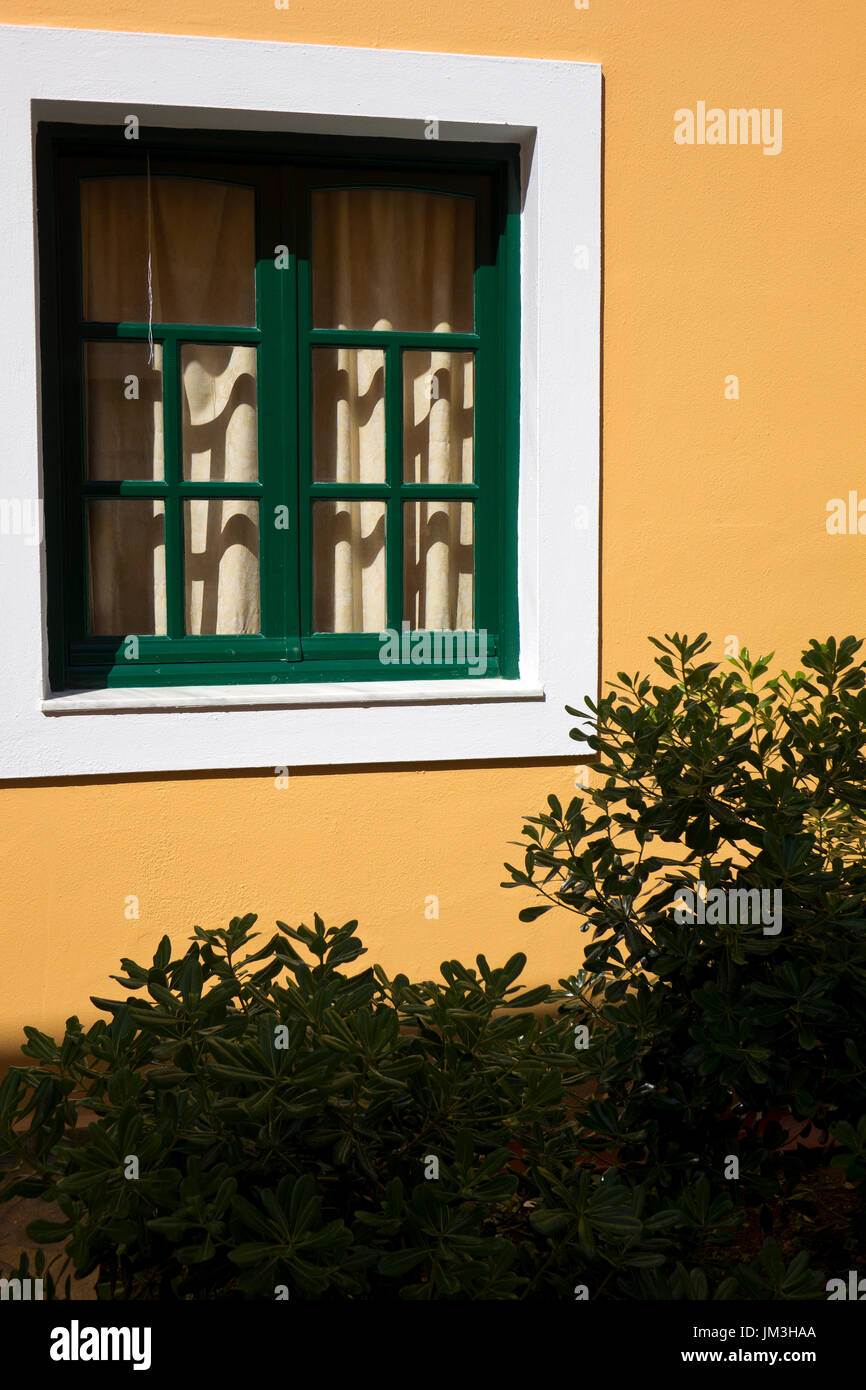 Fenster in Kreta Griechenland Stockfoto