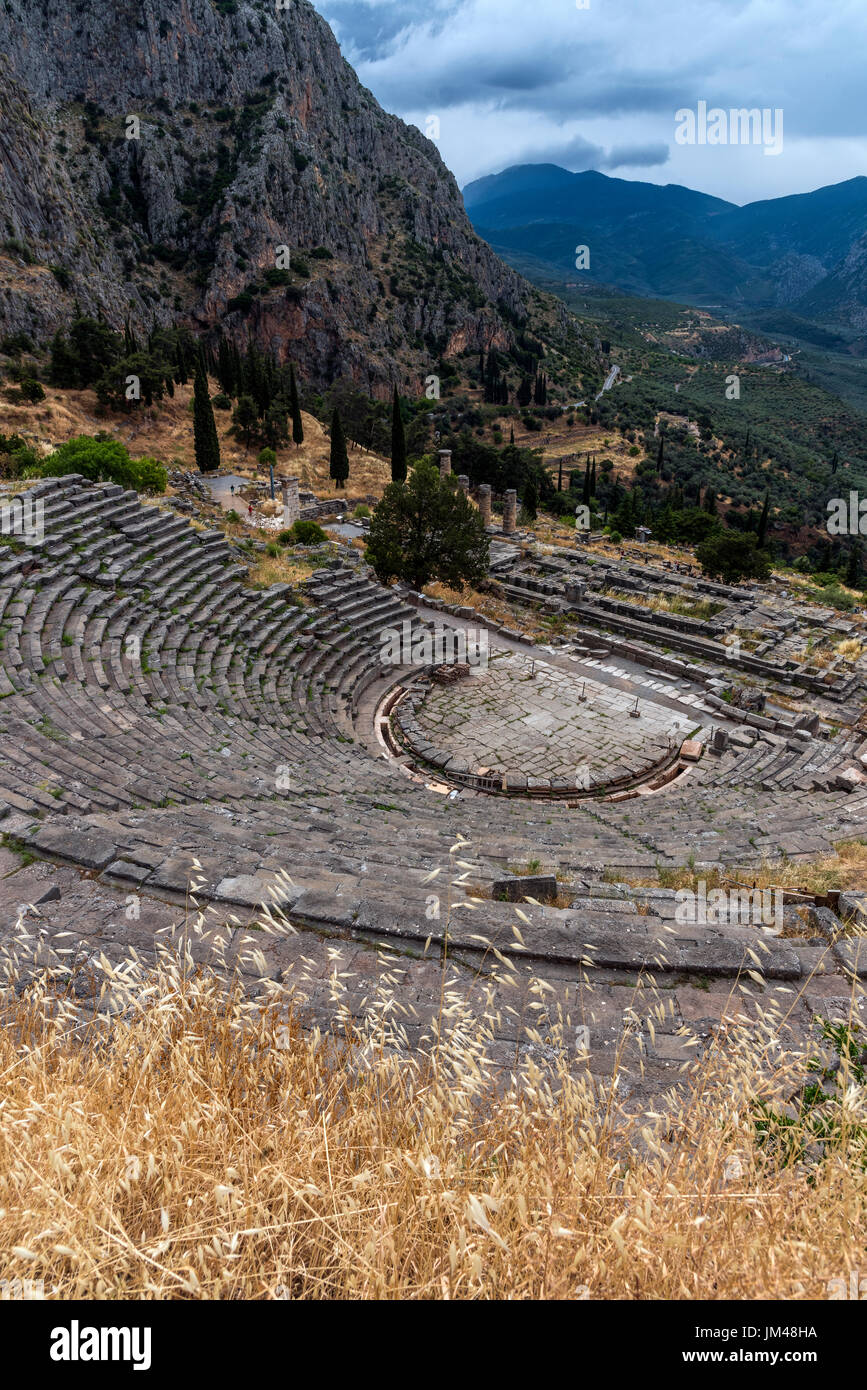 Das Theater, Delphi, Zentral-Griechenland, Griechenland Stockfoto Das Theater, Delphi, Zentral-Griechenland, Griechenland Stockfoto