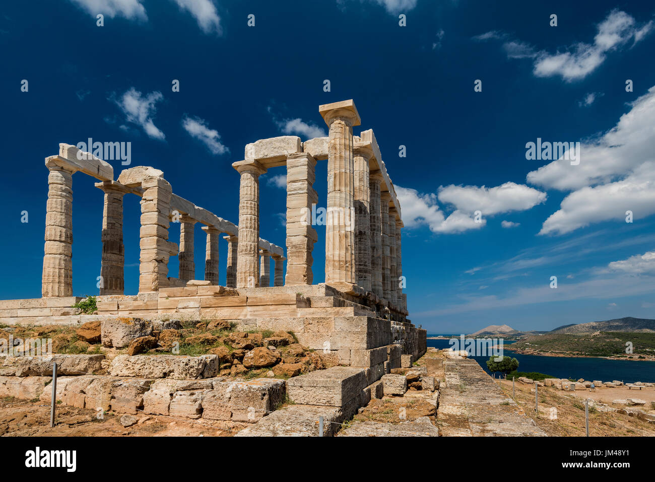 Tempel des Poseidon, Kap Sounion, Attika, Griechenland Stockfoto