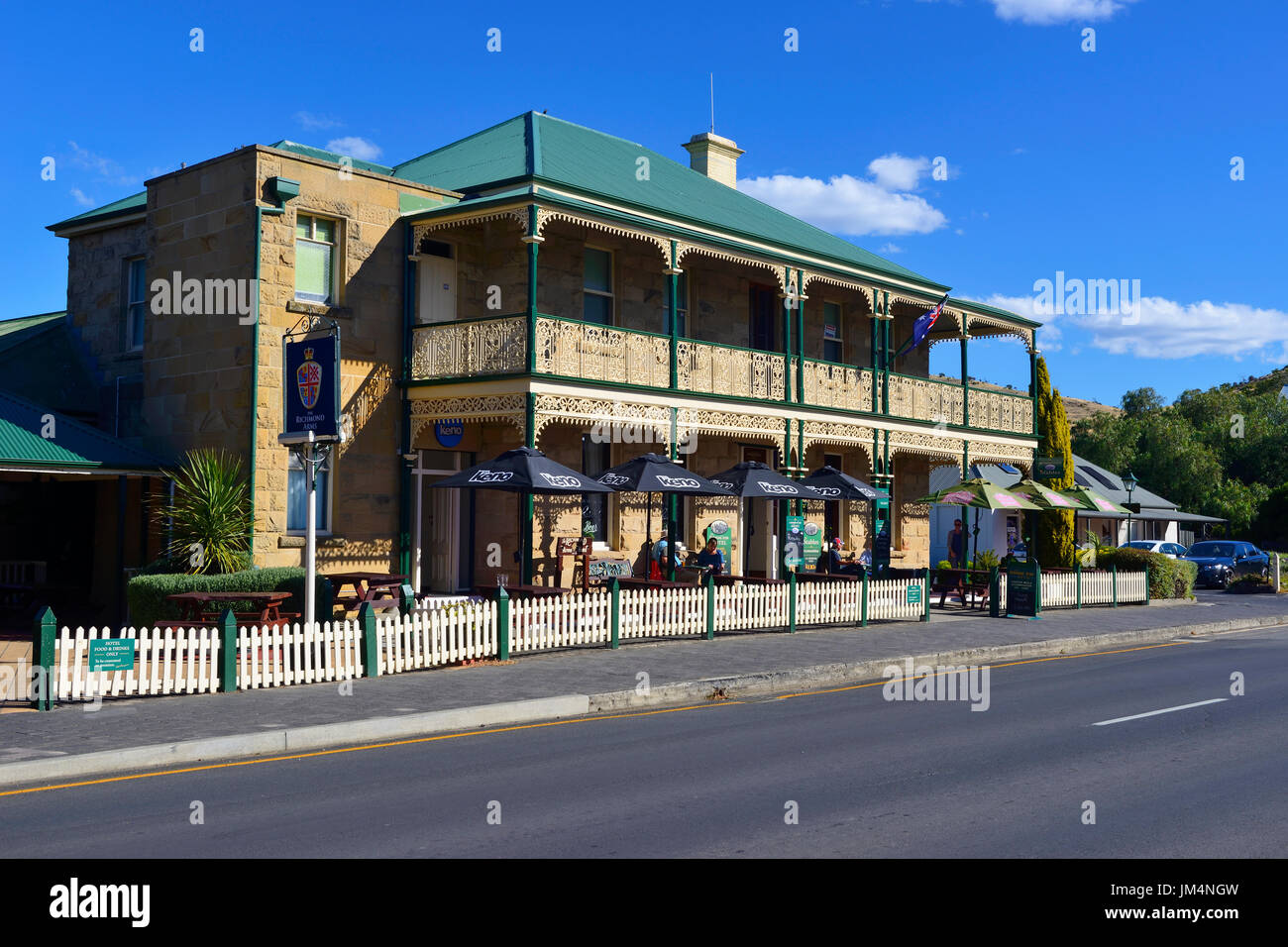 Richmond Arme Public House auf Bridge Street im historischen Dorf von Richmond in Tasmanien, Australien Stockfoto