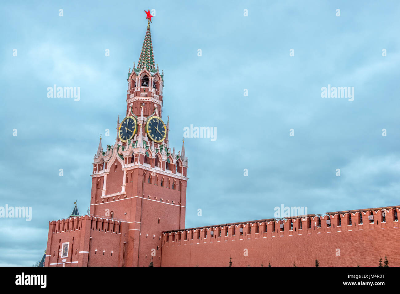 Russland, Moskau, Roter Platz, Kreml, Herz Russlands, Geläute Uhr, Spasskaja-Turm Stockfoto