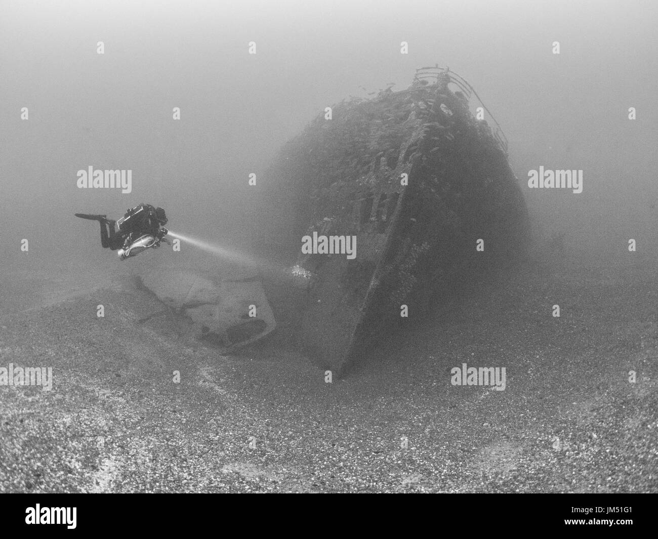 Tiefes Wasser tauchen, die letzte Grenze Stockfoto