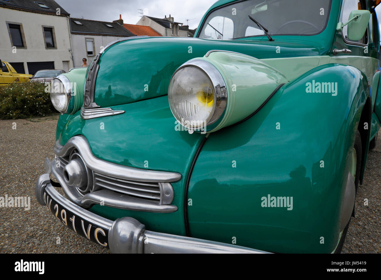 Panhard Dyna Kombi auf dem Display an den historischen grand Prix Bressuire, Frankreich Stockfoto