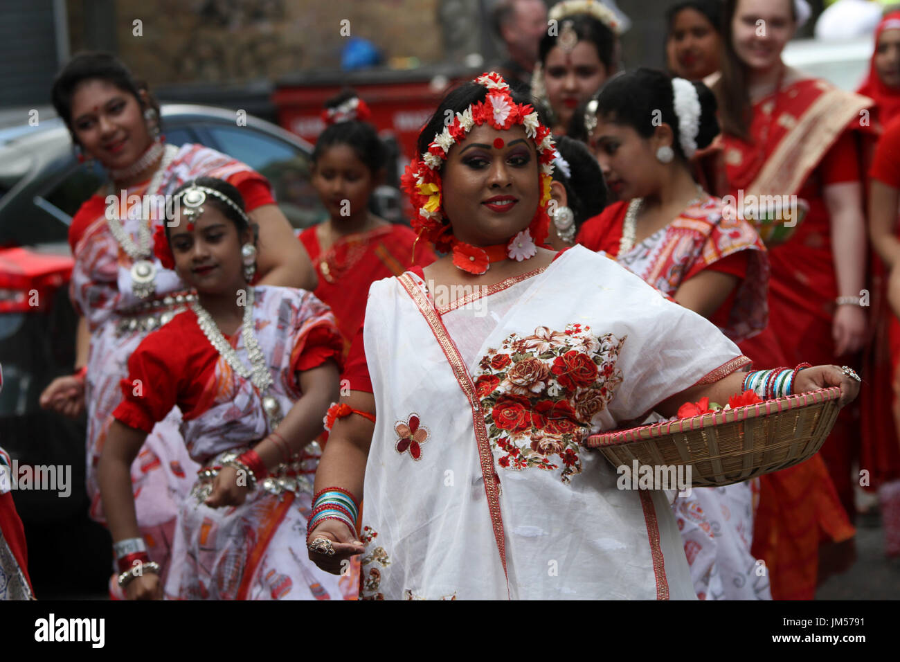 Boishakhi Mela - Bengali Neujahrsparade Brick Lane, London, UK. Stockfoto