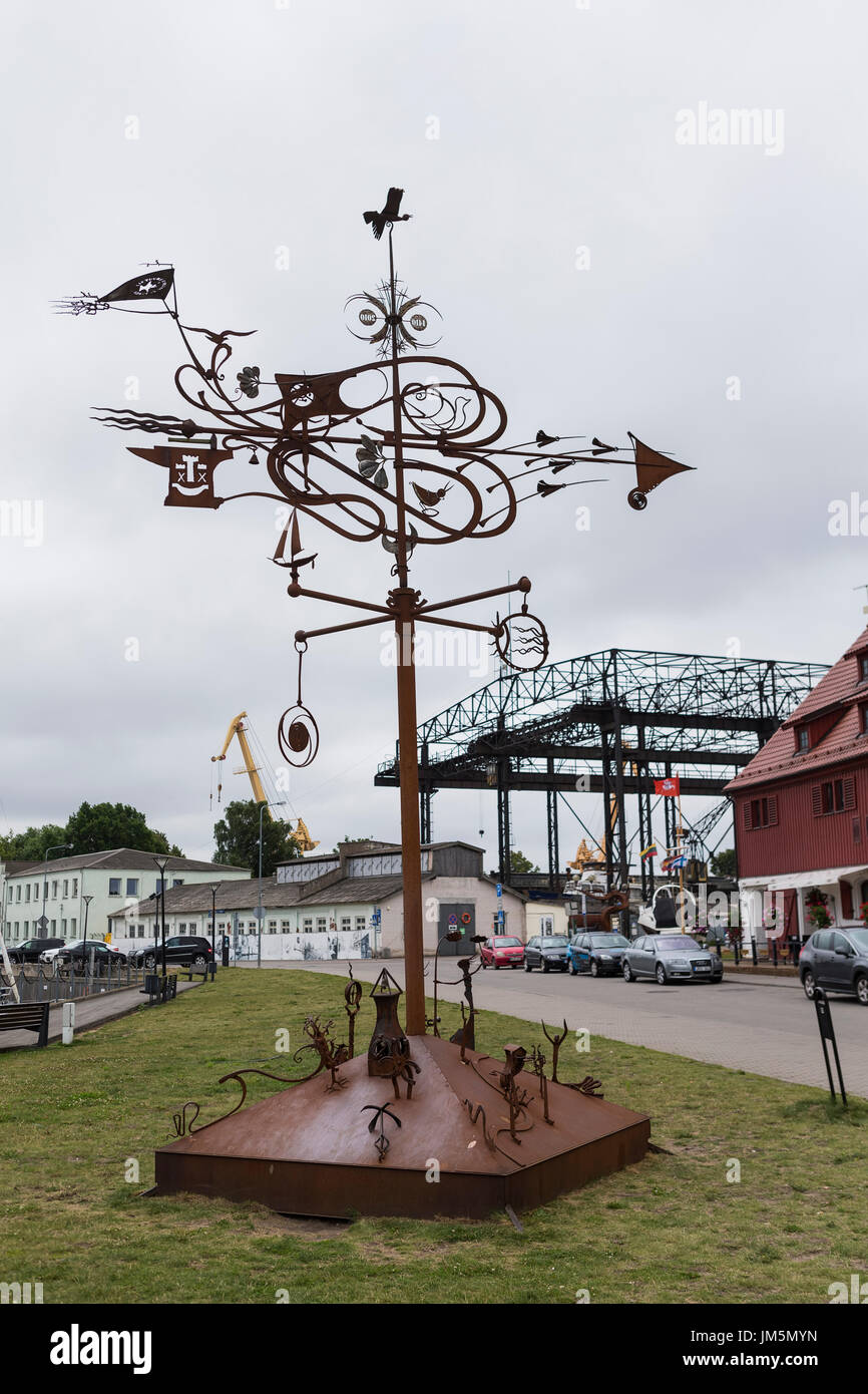 Figuren aus Metall, Klaipeda, Litauen Stockfoto