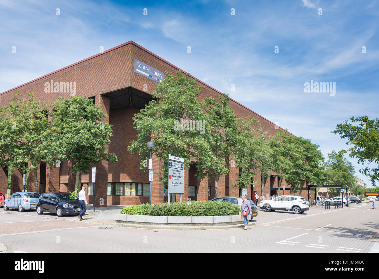 Milton Keynes zentrale Bibliotheksgebäude, sächsische Gate East, Milton Keynes, Buckinghamshire, England, Vereinigtes Königreich Stockfoto